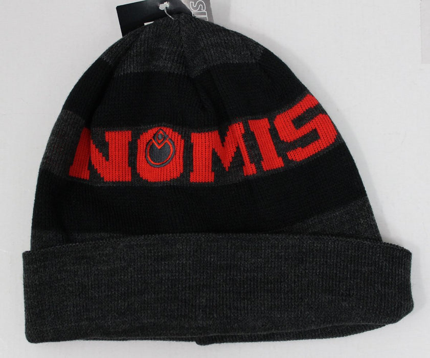 Nomis Vaasa Beanie One Size O/S Fits Most Charcoal Heather or Black / Gray/ Red