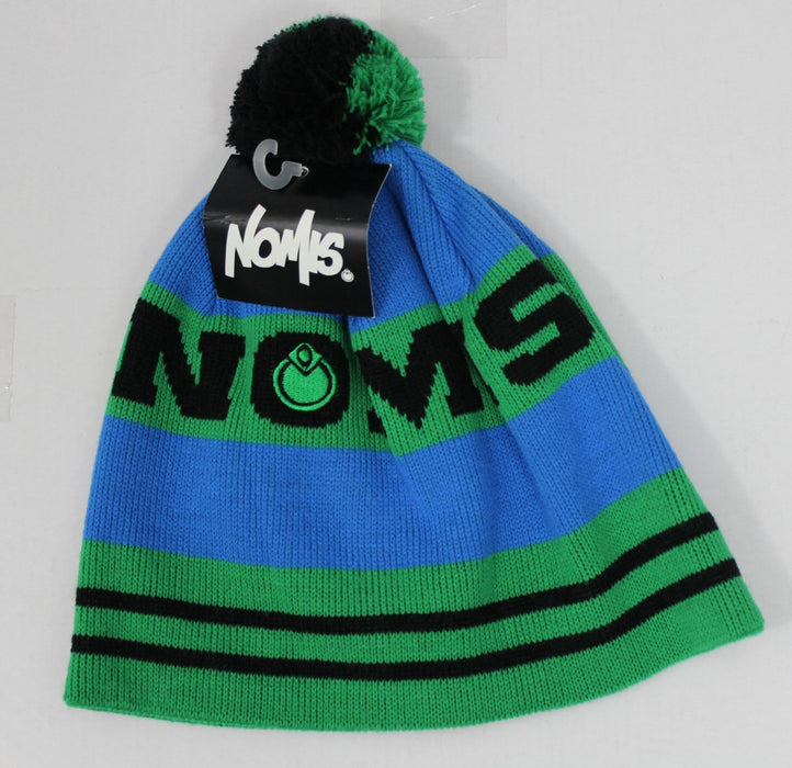 Nomis Kotkai Pom Knit Beanie One Size O/S Fits Most Celtic Blue / Black / Green