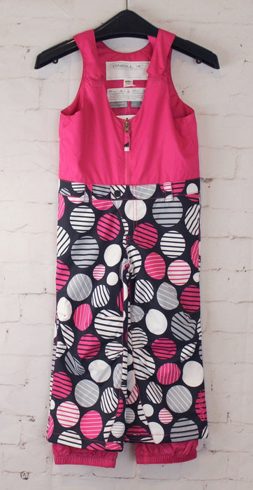 O'Neill Park Ski Bib Pants, Toddler Girl's Size 4T / 104, Pink / Polka Dot