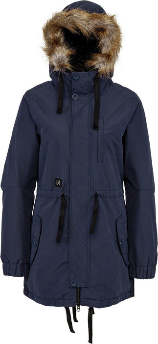 L1 Fairbanks Insulated Snowboard Jacket Womens Size Small Blue Removable Fur