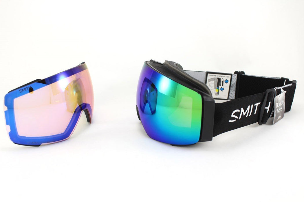 Smith I/O Mag Ski / Snow Goggles Black, Chromapop Sun Green Mirror Lens New