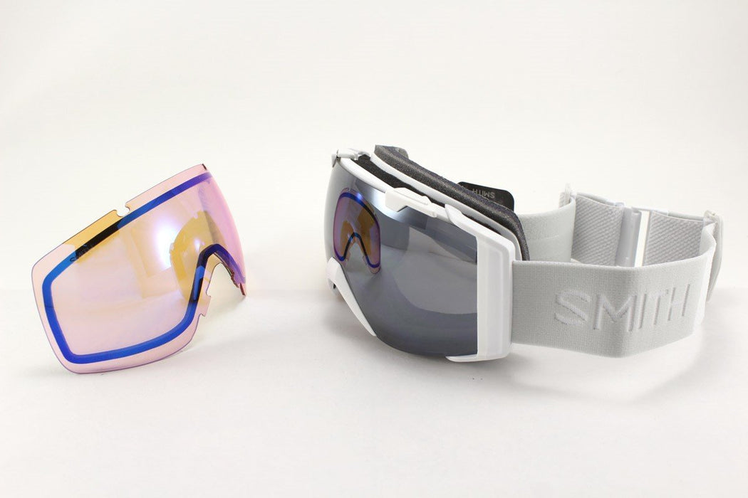 Smith I/O Snow Goggles White Vapor, Sun Platinum Mirror Lens + Bonus New