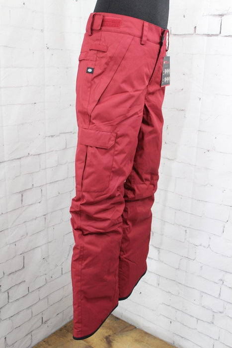 686 Infinity Cargo Insulated Snowboard Pants, Boys Youth Medium, Oxblood Red