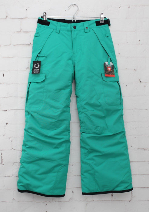 686 Infinity Cargo Insulated Snowboard Pants, Boy's Youth Size Medium, Greenery