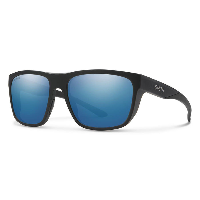 Smith Barra Sunglasses Matte Black Frame, ChromaPop Polarized Blue Mirror Lens