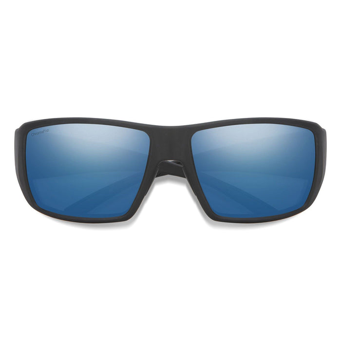 Smith Guide's Choice Sunglasses Matte Black, Polarized Blue Mirror Glass Lenses