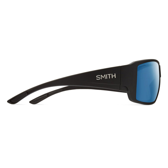 Smith Guide's Choice Sunglasses Matte Black, Polarized Blue Mirror Glass Lenses