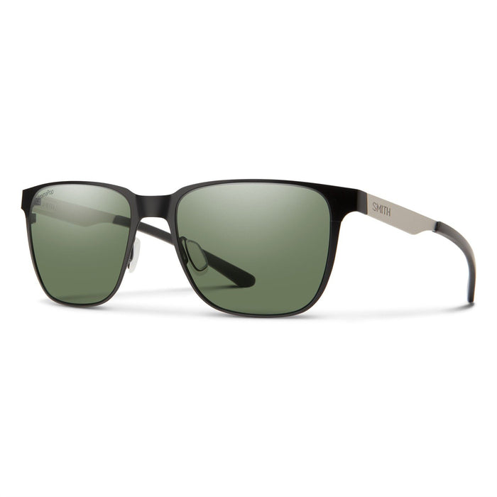 Smith Lowdown Metal Sunglasses Matte Black / Silver CP Polarized Gray Green Lens