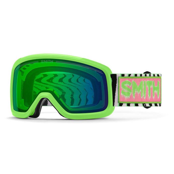 Smith Shakedown Snow Goggles Slime Static Shag, Everyday Green Mirror + Bonus