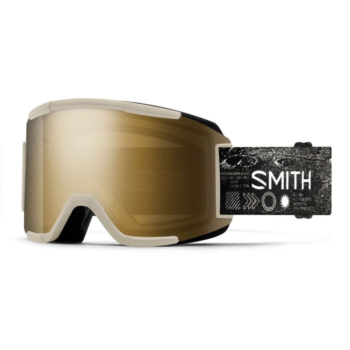 Smith Squad Snow Goggles Chalk Space Invader, Sun Black Gold Mirror Lens + Bonus