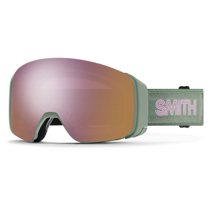 Smith 4D Mag Snow Goggles Olive Warm Steel Everyday Rose Gold Mirror Lens +Bonus