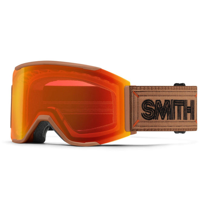 Smith Squad Mag Low Bridge Snow Goggles Camel Warm Steel, Everyday Red Mirror +