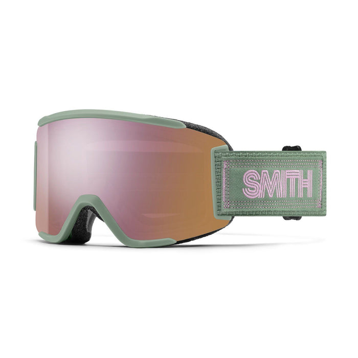 Smith Squad S Snow Goggles Olive Warm Steel, Everyday Rose Gold Mirror + Bonus
