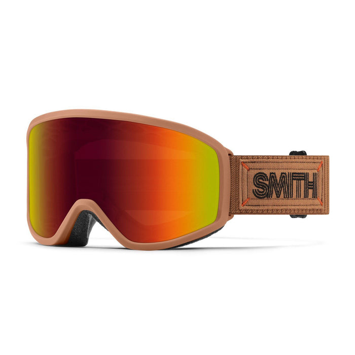 Smith Reason OTG Ski / Snow Goggles Camel Warm Steel, Red Sol-X Mirror Lens New