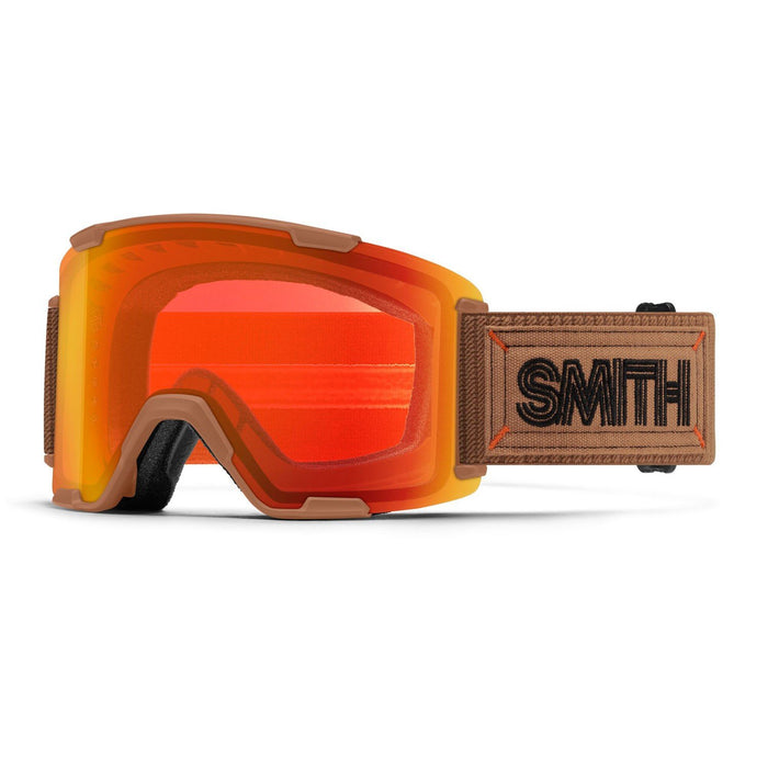 Smith Stash XL Ski / Snow Goggles Camel Warm Steel, Everyday Red Mirror + Bonus