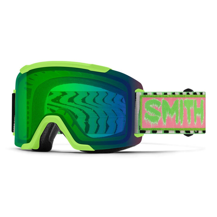 Smith Squad Snow Goggles Slime Static Shag, Everyday Green Mirror Lens + Bonus