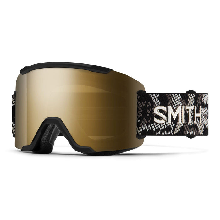 Smith Squad Snow Goggles Black Snakeskin, CP Sun Black Gold Mirror Lens + Bonus