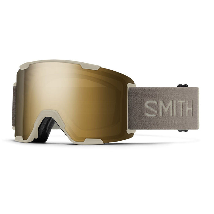 Smith Stash XL Low Bridge Fit Snow Goggles Chalk, Sun Black Gold Mirror + Bonus