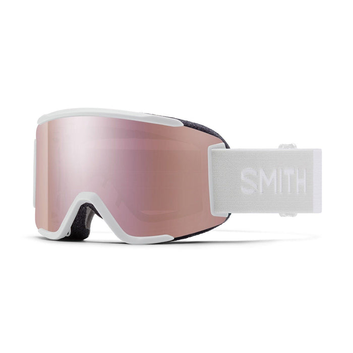 Smith Squad S Snow Goggles White Vapor Everyday Rose Gold Mirror Lens +Bonus New