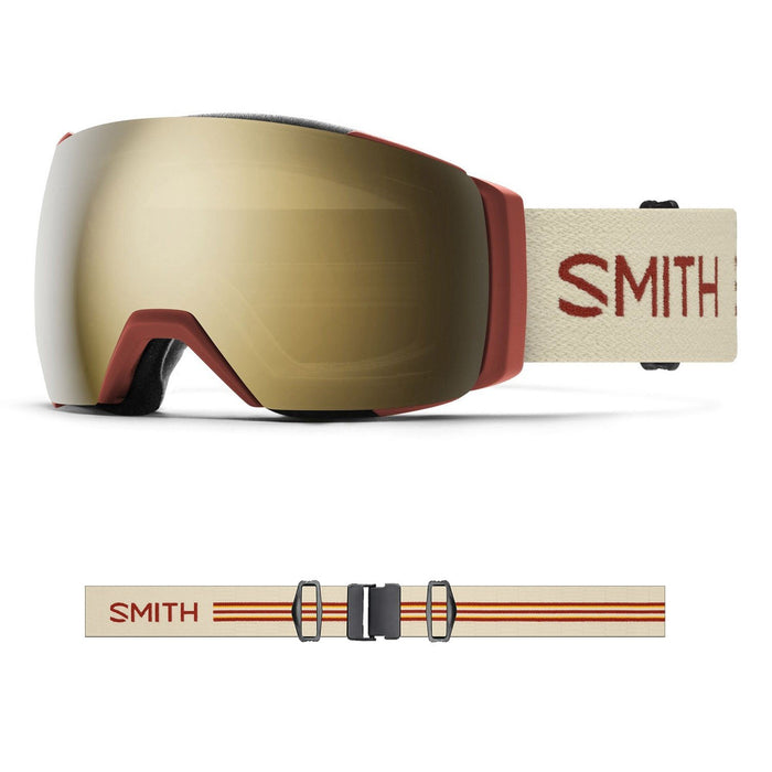 Smith I/O Mag XL Snow Goggles Terra Slash, Sun Black Gold Mirror Lens +Bonus New
