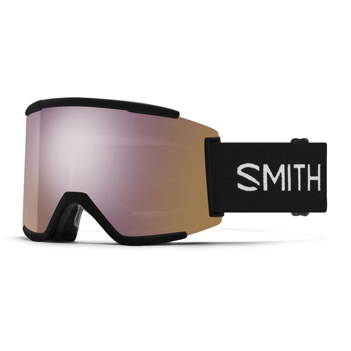 Smith Squad XL Snow Goggles Black, CP Everyday Rose Gold Mirror Lens +Bonus New