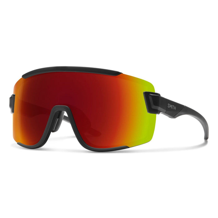 Smith Optics Wildcat Sunglasses Matte Black, Chromapop Red Mirror + Bonus Lens
