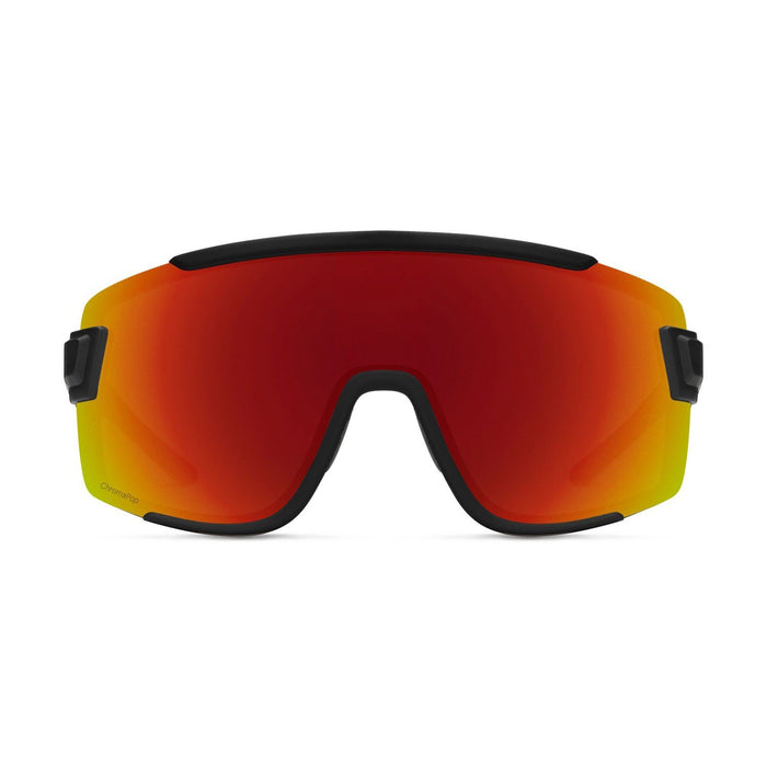 Smith Optics Wildcat Sunglasses Matte Black, Chromapop Red Mirror + Bonus Lens