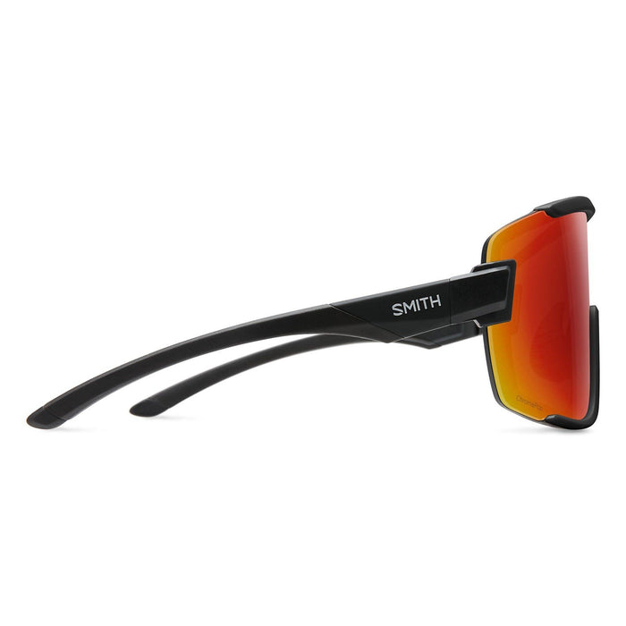 Smith Optics Wildcat Sunglasses Matte Black, Chromapop Red Mirror + Bonus Lens