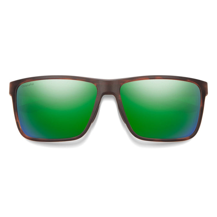 Smith Optics Riptide Sunglasses Matte Tortoise Chromapop Glass Polarized Green
