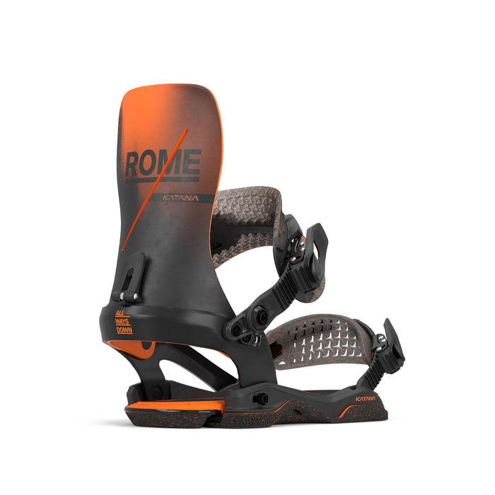 Rome Katana AW Snowboard Bindings L/XL (Mens 10.5-12.5) Team Blk/Orange New 2026