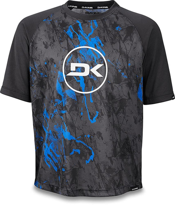 Dakine Prodigy Short Sleeve Bike Jersey Shirt, Kid's Youth Size 8, Cyan Scribble