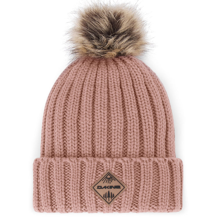 Dakine Kylie Acrylic Ribbed Knit Cuff Fleece Lined Pom Beanie Burlwood New
