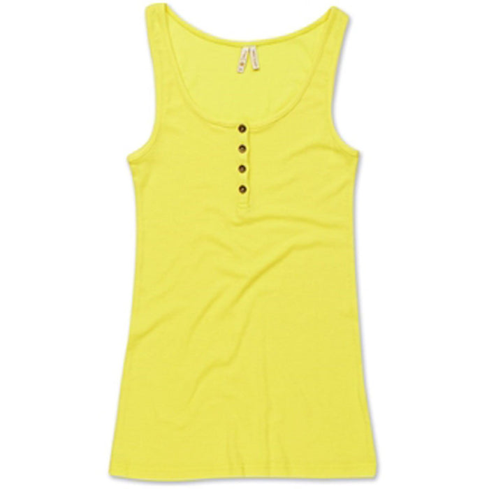 Dakine Women's Kela Rib Henley Tank Sleeveless Shirt Medium Sunshine Yellow New