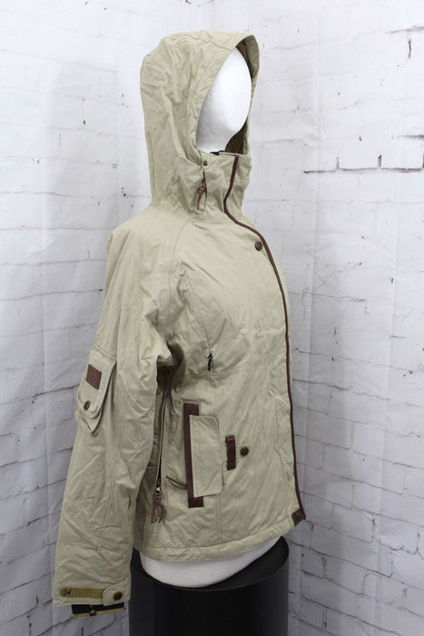 L1TA The Garden Snowboard Jacket Womens Size Medium Stone/Khaki New