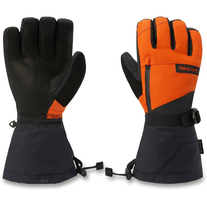 Dakine Leather Titan Gore-Tex Gloves Men's Large Pumpkin w/ Removable Liners New