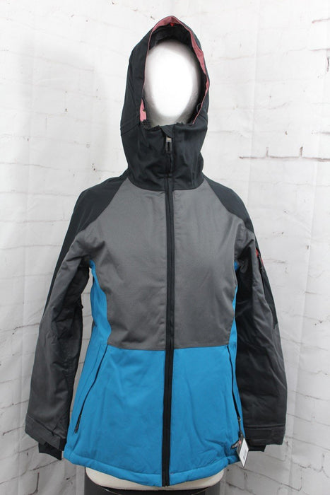 686 Lightbeam Insulated Snow Jacket, Women's Small, Charcoal Colorblock New