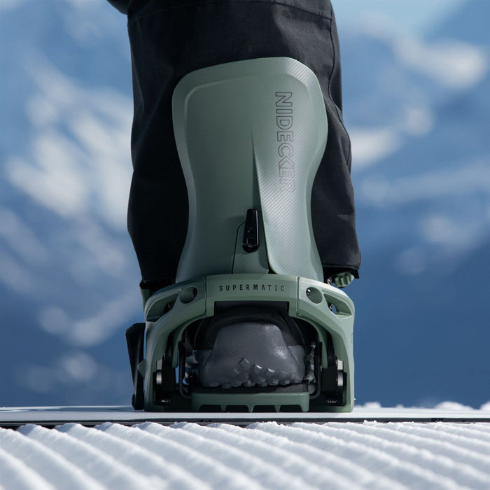 Nidecker LT Supermatic Snowboard Bindings XL (Mens 11-13) Olive