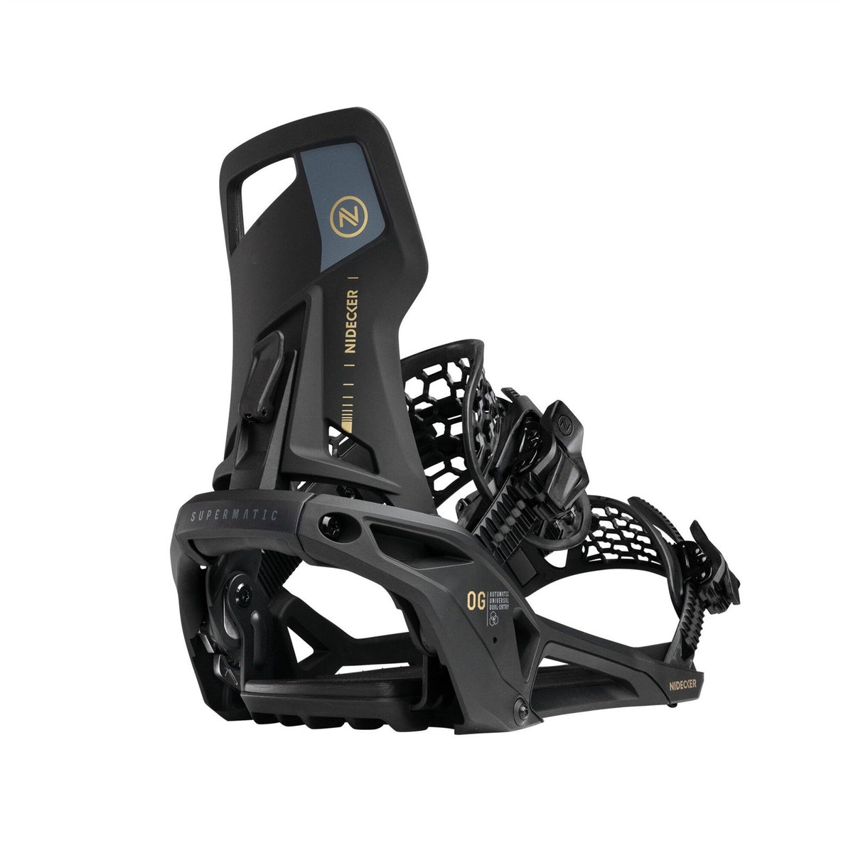 Nidecker OG Supermatic Snowboard Bindings Large (Men 8.5-10.5, Wmn