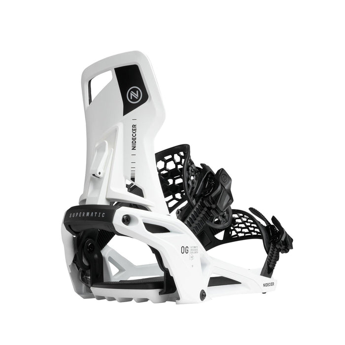 Nidecker OG Supermatic Snowboard Bindings Small (Mens 4-5.5, Wmns 5.5-7.0) White