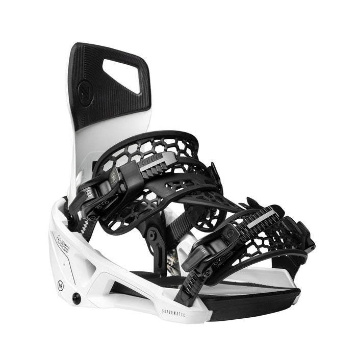 Nidecker OG Supermatic Snowboard Bindings Large (Mens 8.5-10.5 Wmns 7-9.5) White