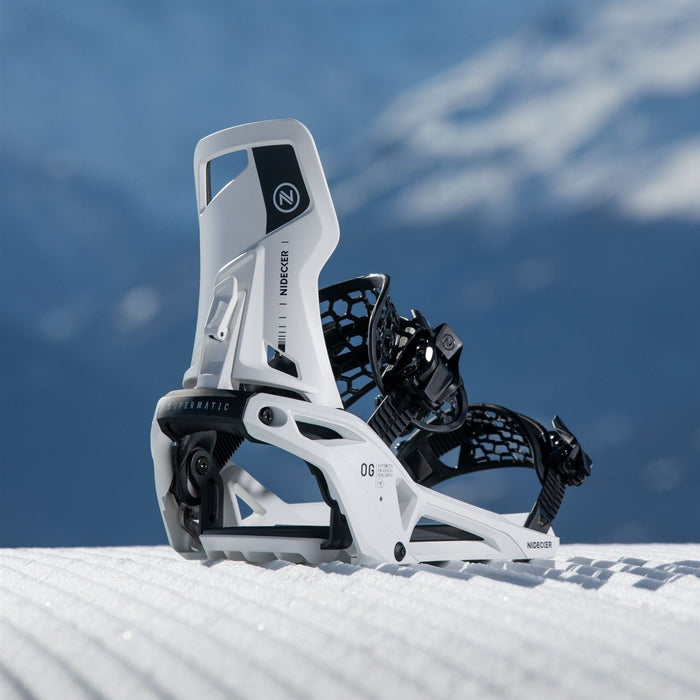 Nidecker OG Supermatic Snowboard Bindings Medium (Mens 5.5-8, Wmns 7-9.5) White