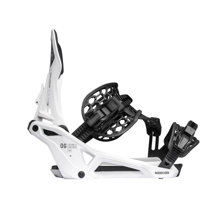 Nidecker OG Supermatic Snowboard Bindings Medium (Mens 5.5-8, Wmns 7-9.5) White