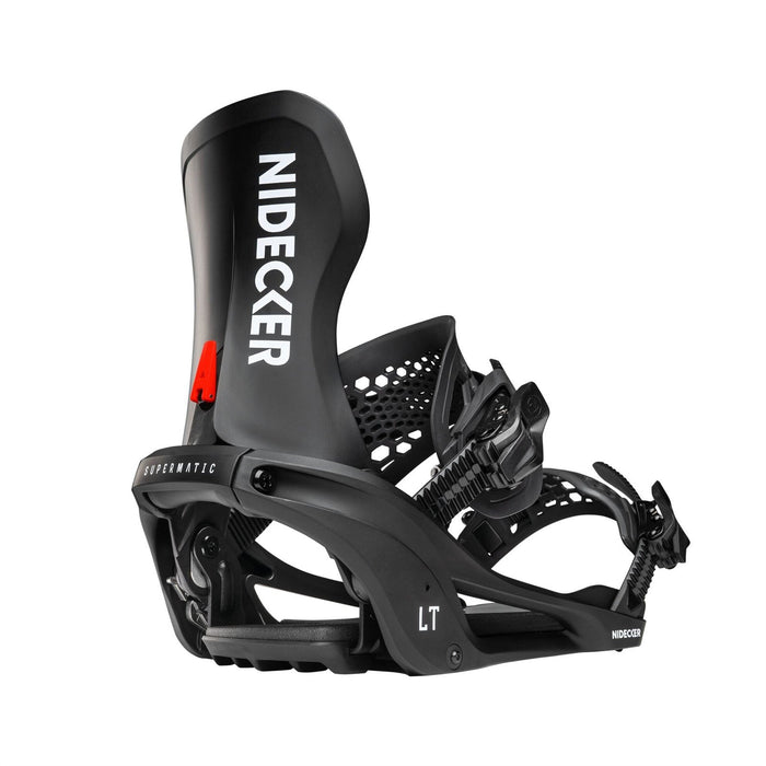 Nidecker LT Supermatic Snowboard Bindings Large (Men 8.5-10.5 Wmn 9.5+) Black