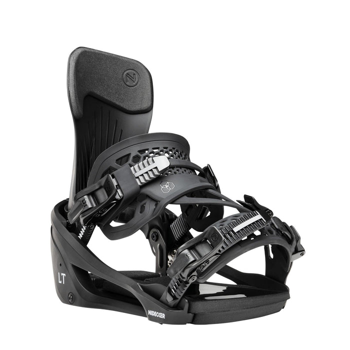 Nidecker LT Supermatic Snowboard Bindings Large (Men 8.5-10.5 Wmn 9.5+) Black