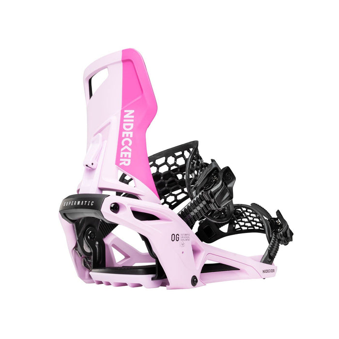 Nidecker OG Supermatic Snowboard Bindings Large Men 8.5-10.5 Women 9.5+Milkshake