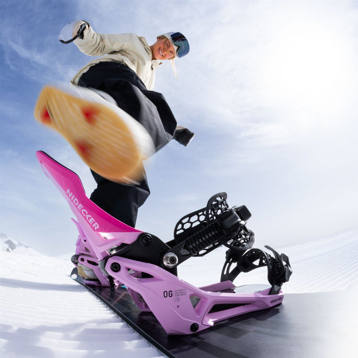 Nidecker OG Supermatic Snowboard Bindings Large Men 8.5-10.5 Women 9.5+Milkshake