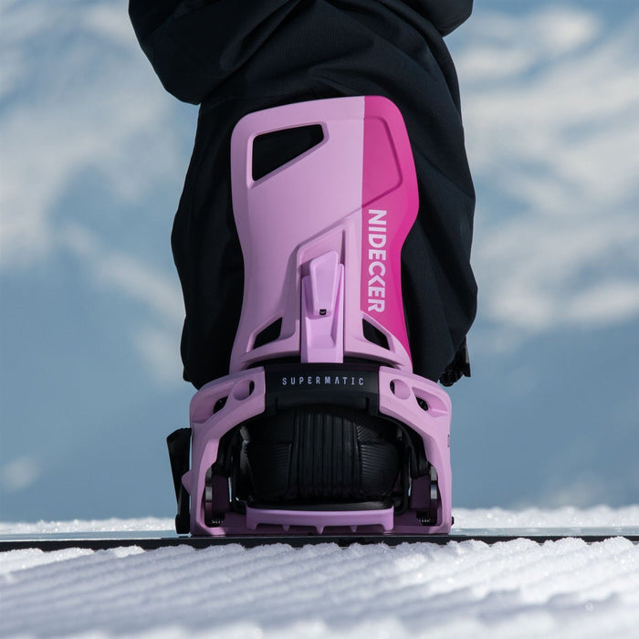 Nidecker OG Supermatic Snowboard Bindings Large Men 8.5-10.5 Women 9.5+Milkshake