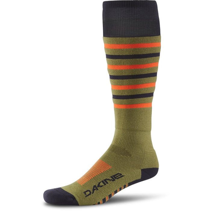 Dakine Summit Wool Blend Men's Snowboard Socks S/M Utility Green Orange Black