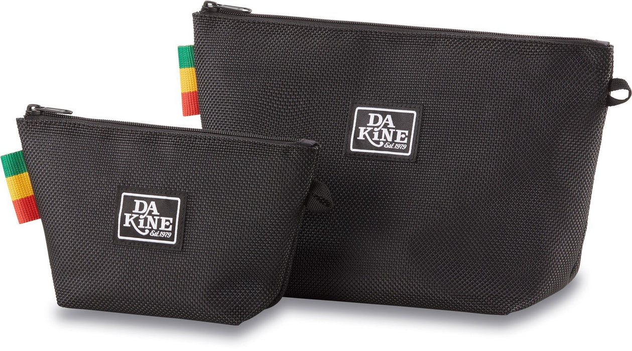 Dakine Mesh Pouch Set of Two Zip Accessory Organizer Bags One Love Black New