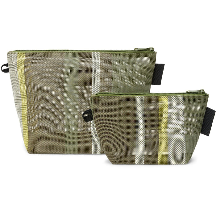 Dakine Mesh Pouch Set of Two Zip Accessory Organizer Bags Utility Green New